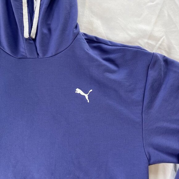 Puma Periwinkle Purple Hooded Cropped Longsleeve Lightweight Sweater | Size M - Picture 3 of 5